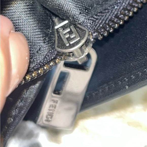 FENDI Zucchino Monogram Canvas Long Bi-Fold Wallet, Black, Vintage - Picture 5 of 15